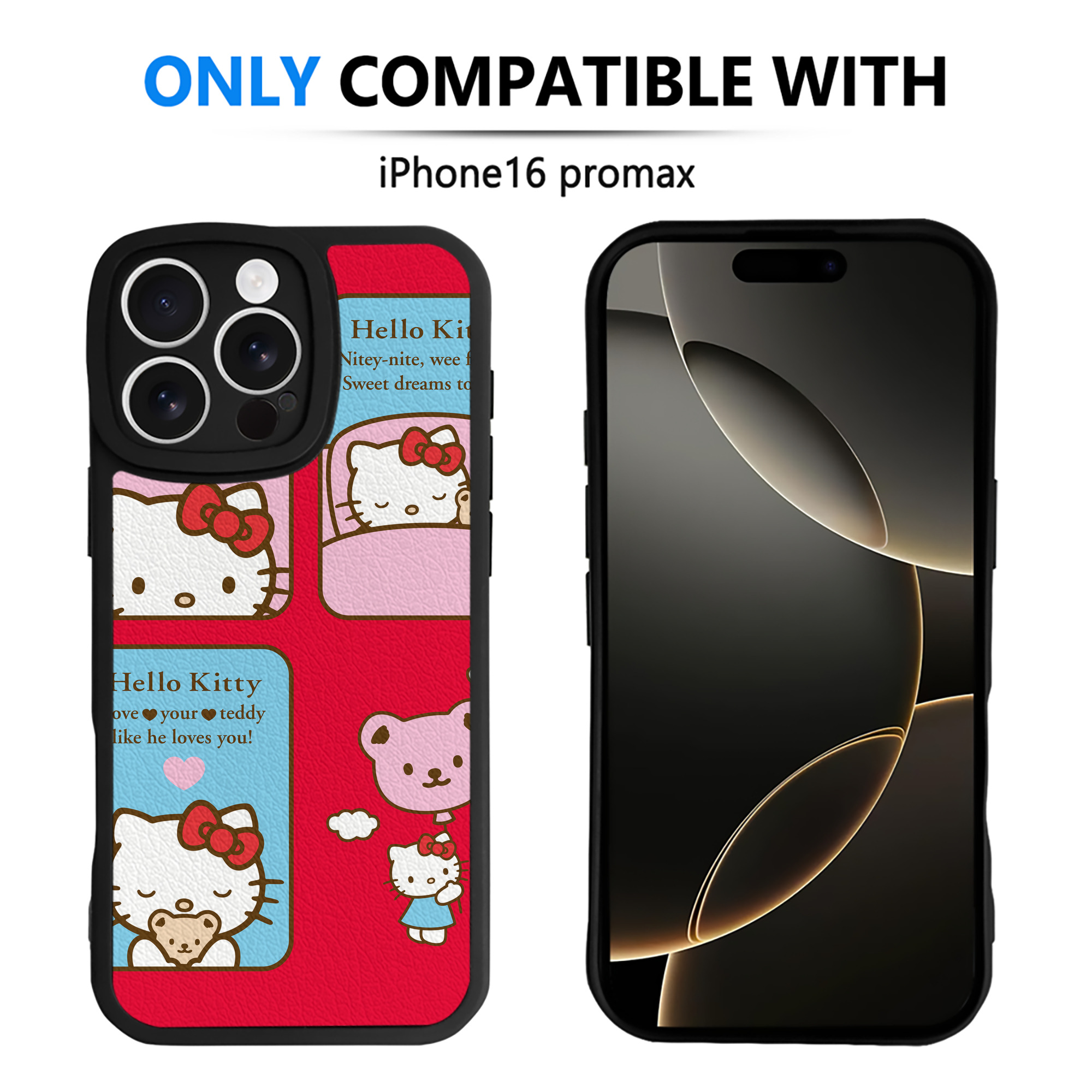 （画像用） Hello Kitty ハローキティ 【iPhone 16シリーズ対応】シリコンスマホケース（レザー調） 材質：シリコン